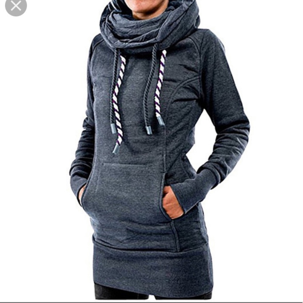 Navy long hoodie